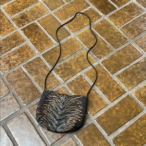 Vintage Black Beaded Art Deco Evening Bag